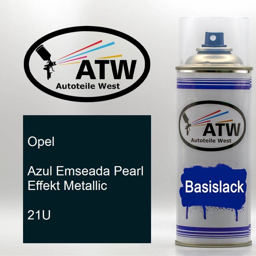 Opel, Azul Emseada Pearl Effekt Metallic, 21U: 400ml Sprühdose, von ATW Autoteile West.